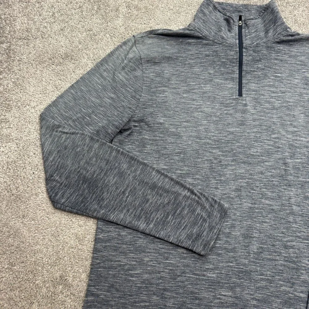 J.Crew Performance 1/4 Zip Pullover Shirt Mens Medium Heather Gray Long Sleeve